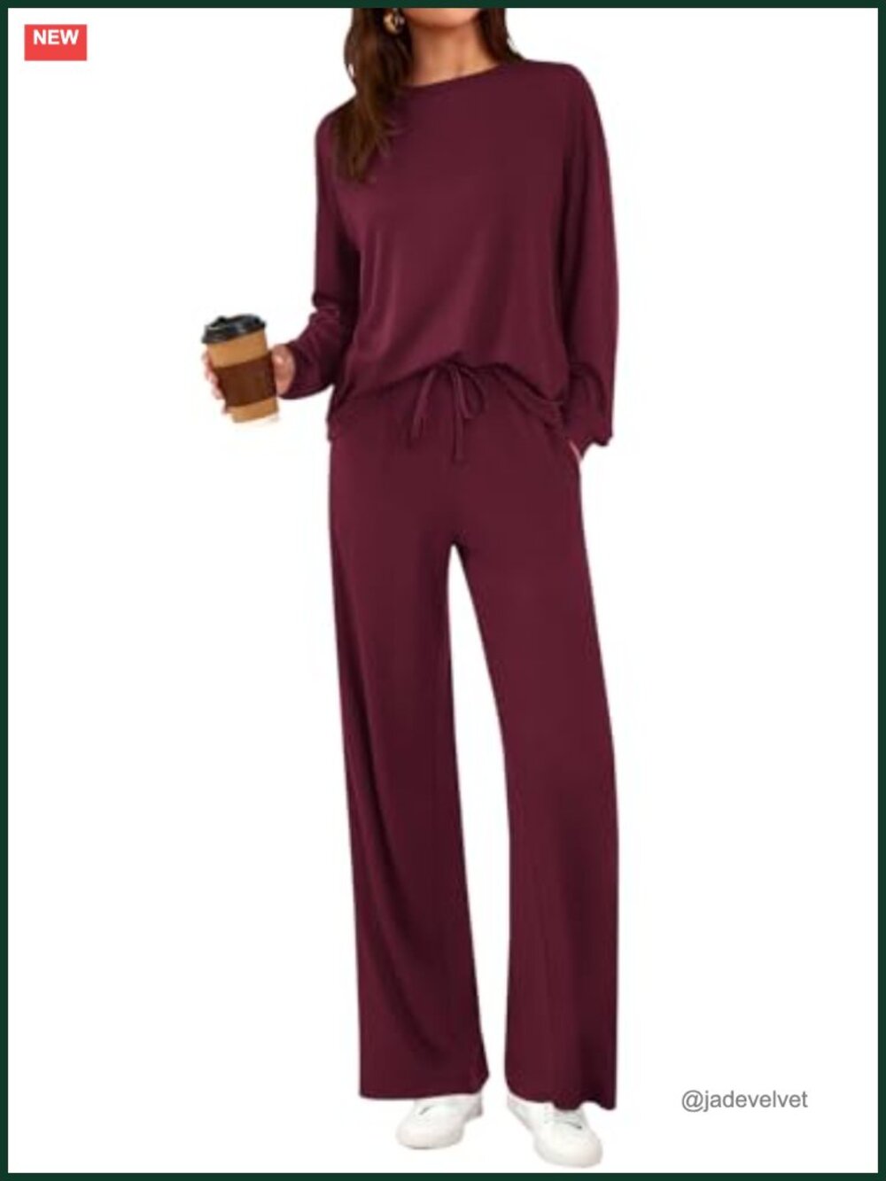 Lounge Set Women 2 Piece Tracksuit Long Sleeve Wide Leg Pants Pockets